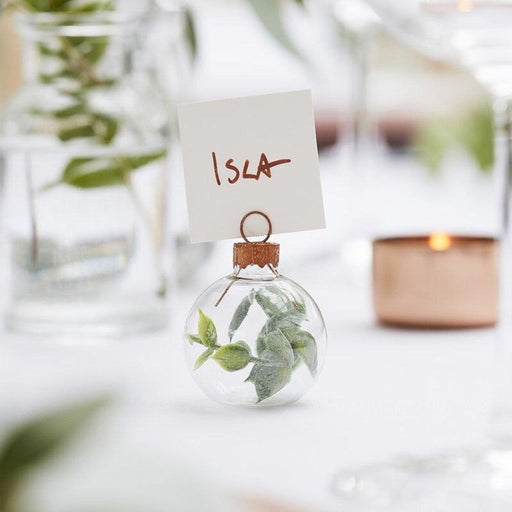 Eucalyptus Bauble Wedding Place Card Holders - Lost Land Interiors