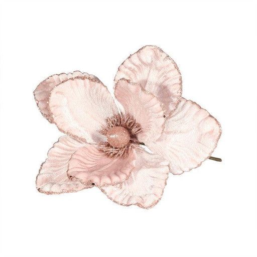 Pink Velvet Magnolia with Glitter Edge (Dia20cm) - Lost Land Interiors