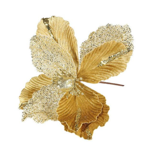 Gold Velvet Magnolia with Glitter Edge (Dia26cm) - Lost Land Interiors