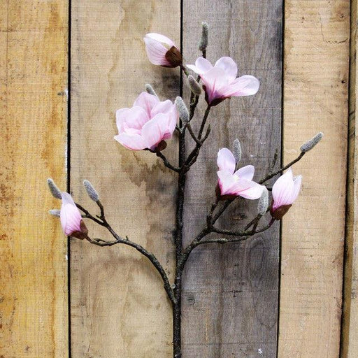 Pink Real Touch Magnolia Spray Artificial Flowers - Lost Land Interiors