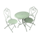 Loire Green Metal Garden Patio Bistro Set Foldable Chairs - Lost Land Interiors