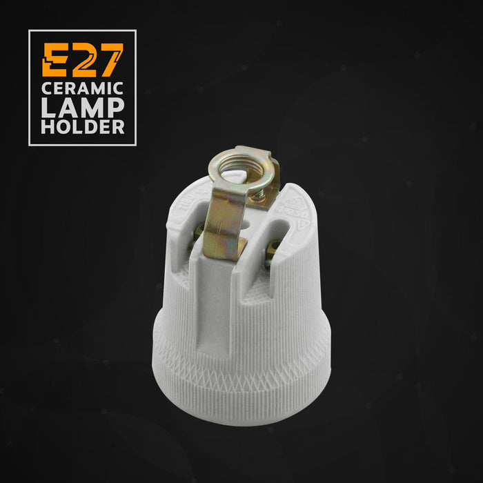 Edison Screw White Ceramic Porcelain Lamp holderSocket E27 UK LHC3 type ~4114 - Lost Land Interiors