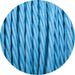 5m Light Blue 2 Core Twisted Electric Fabric 0.75mm Cable~1763 - Lost Land Interiors