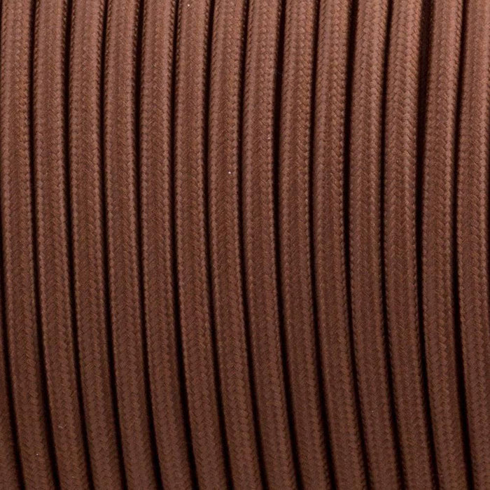 2 core Round Vintage Braided Fabric Brown Cable Flex 0.75mm~3242 - Lost Land Interiors