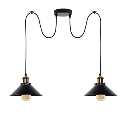 2-way Retro Industrial ceiling cable E27 Hanging lamp pendant light~3403 - Lost Land Interiors