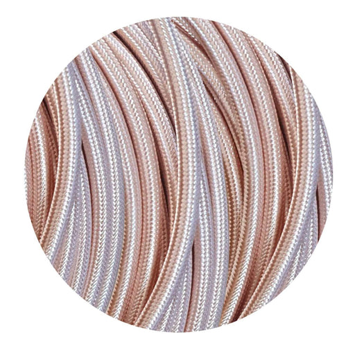 2 core Round Vintage Braided Fabric Rose Gold Coloured Cable Flex~3253 - Lost Land Interiors