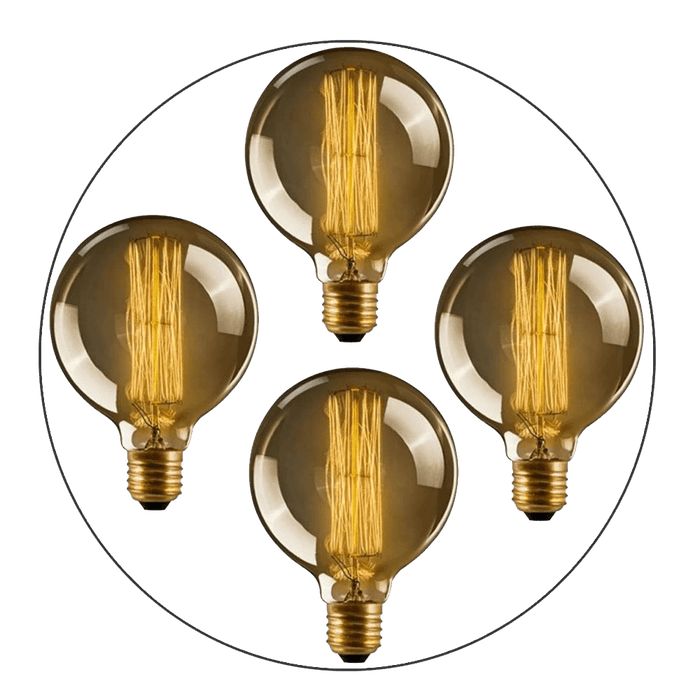 4 Pack G95 E27 60W Vintage Antique Retro Style Light Filament Edison Dimmable Lamp Bulb~2272 - Lost Land Interiors