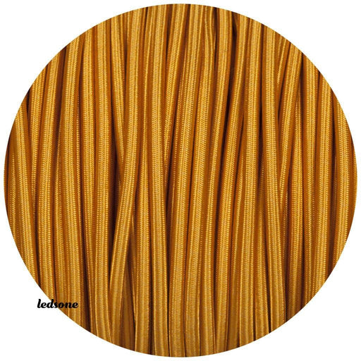 3 core Round Vintage Braided Fabric Gold Coloured Cable Flex 0.75mm~3197 - Lost Land Interiors
