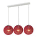 3 Head Red Bamboo Retro Hanging Light Fixtures Wicker Pendant Light Living Room~1881 - Lost Land Interiors