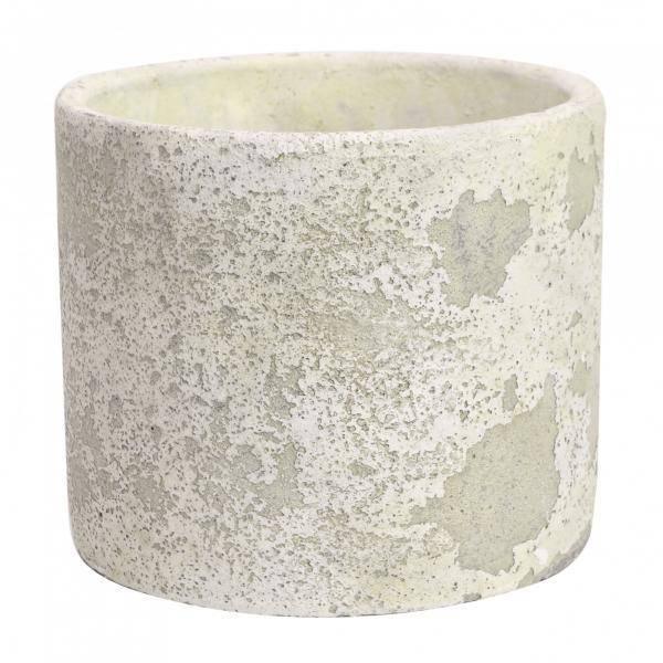 Rustic Round Cement Flower Pot - Industrial Chic Planter - Lost Land Interiors