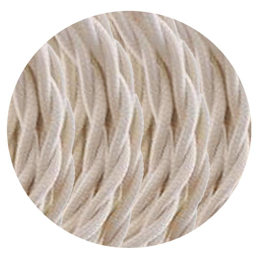 16m Cream 2 Core Twisted Electric Fabric 0.75mm Cable~1758 - Lost Land Interiors