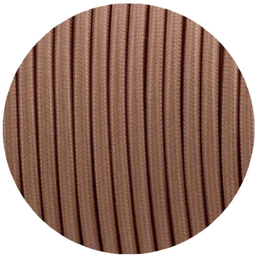0.75mm 2 Core Round Vintage Braided Light Brown Fabric Covered Light Flex~3036 - Lost Land Interiors