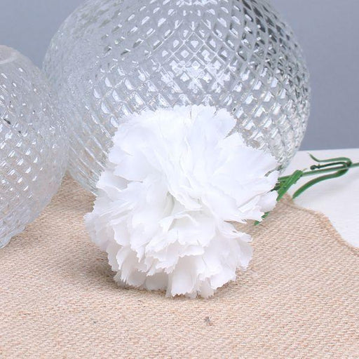 White Single Carnations (12 Stems) - Lost Land Interiors