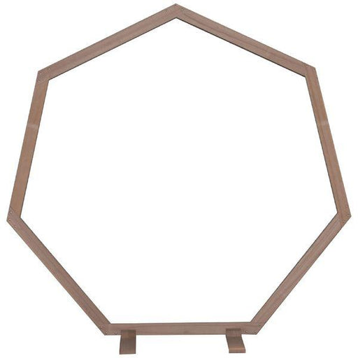Natural Wooden Heptagon Arch (223cm) Wedding Arch Event Backdrop - Lost Land Interiors