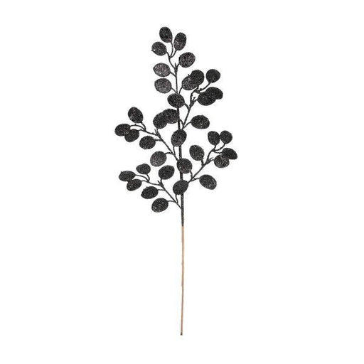 Black Glitter Eucalyptus Stem (H61cm) - Lost Land Interiors