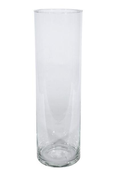 Tall Clear Cylinder Glass Vase 40 x 12cm Hot Cut Vase Flower Vases - Lost Land Interiors