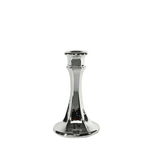 Genevive Candlestick-Electroplate Silver Glass (15cm) - Lost Land Interiors