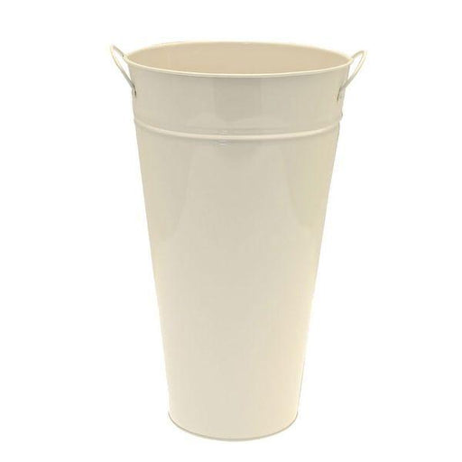 Cream Galvanised Vase 20cm - Lost Land Interiors