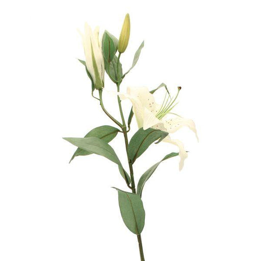 White Lily Spray Artificial Flowers - Lost Land Interiors