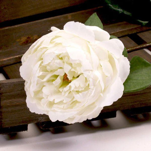 Single Peony Cream 68cm Artificial Silk Flowers - Lost Land Interiors