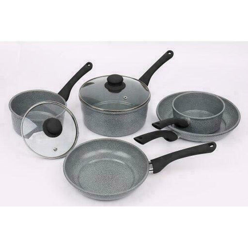 5-Pcs Forged Carbon Steel Peckled Marble Ceramic Non-Stick Saucepan & Frying Pan Kitchen Set - Lost Land Interiors