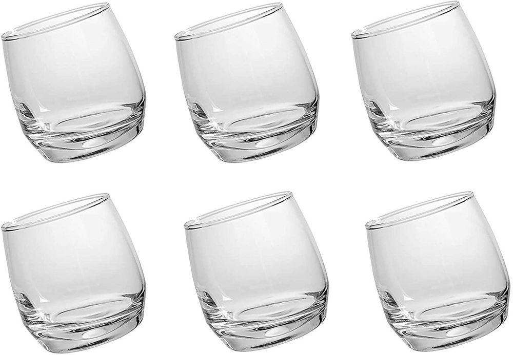 Lucenté 6PC Cognac Spirits Rocking Unspillable Home Bar Glass - Lost Land Interiors