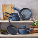 Cermalon® 5-Piece Blue Pan Set with Grey Sparkling Non-Stick Coating - Lost Land Interiors