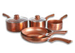 Cermalon® 5Pcs Copper Non-Stick Ceramic Coating Saucepans & Frying Pans Cookware Set - Lost Land Interiors