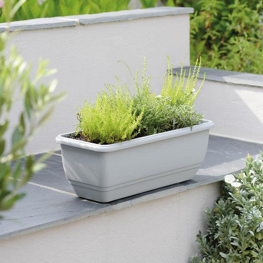 50cm Patio Trough Dove Grey Outdoor Planters PVC - Lost Land Interiors