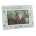 Xmas Amore Hand Painted Resin Frame Our 1st Christmas as Mr & Mrs 6 inch inch x4 inch - Lost Land Interiors