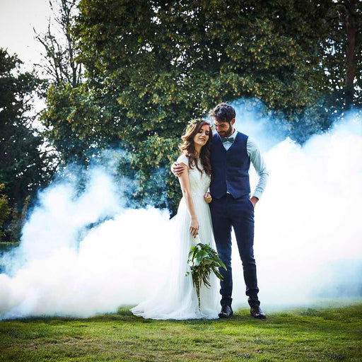Wedding Gender Reveal Smoke Bomb - Pink, Blue and White - Lost Land Interiors