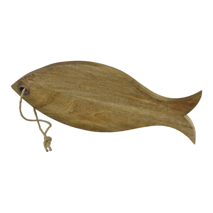 Mango Wood Fish-Shaped Chopping Board - Premium Quality Kitchen Essential with Hanging Attachment - 19x2x50cm (SKU: KG0724) - Lost Land Interiors