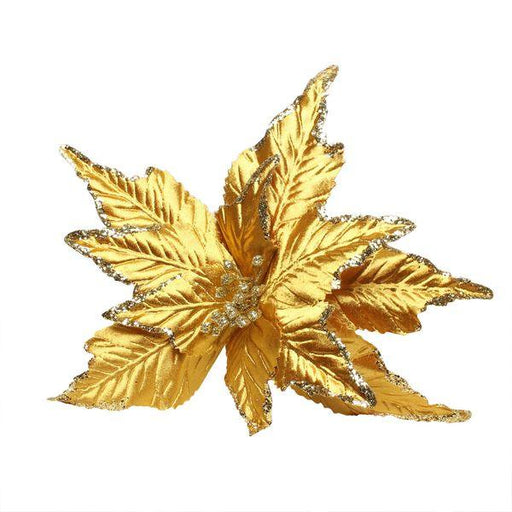 Large Gold Poinsettia Pick - Lost Land Interiors