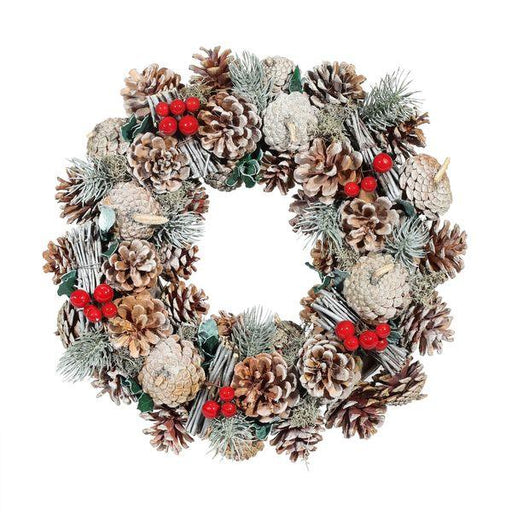 Frosty Woodland Wreath (36cm) Christmas Door Decorations - Lost Land Interiors