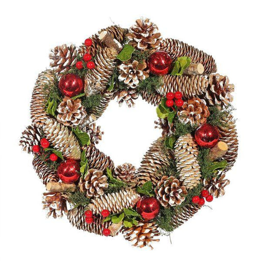 Bauble & Berry Wreath (36cm) Festive Christmas Door Decorations - Lost Land Interiors