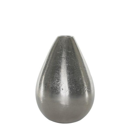 Silver Poseidon Tear Drop Metal Vase - Elegant Metal Accent for Home and Weddings - 17 x 12.5cm - Lost Land Interiors