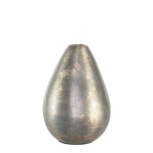 Antique Silver Poseidon Tear Drop Vase - Elegant Metal Décor for Home and Weddings 17 x 12.5cm - Lost Land Interiors