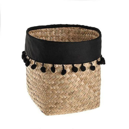 Penny Round Storage Basket (16cm) Black and Natural - Lost Land Interiors