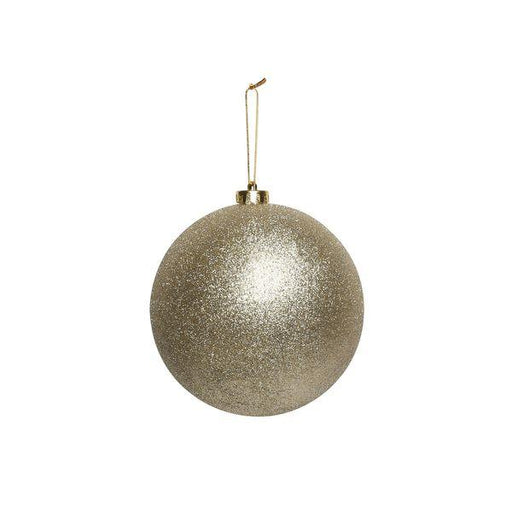 Champagne Glitter Shatterproof Bauble (x1) (15cm) - Lost Land Interiors
