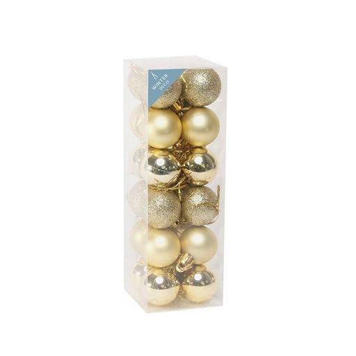 Mini Champagne Shatterproof Baubles (x24) - Lost Land Interiors