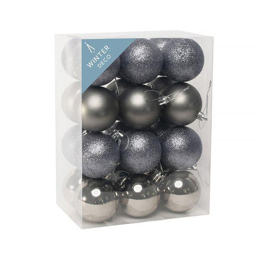 Pewter Shatterproof Baubles (6cm) (24 pieces) - Lost Land Interiors