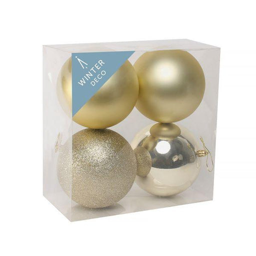 Champagne Shatterproof Baubles (12cm) (4 pieces) - Lost Land Interiors
