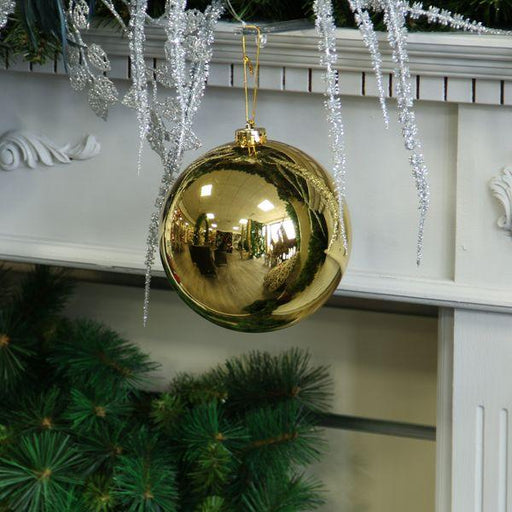 Gold Shiny Shatterproof Bauble (x1) (15cm) - Lost Land Interiors