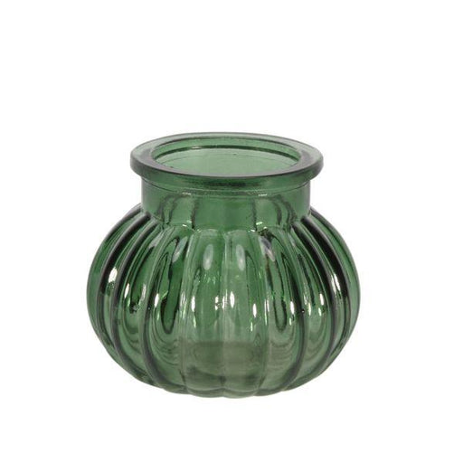 Green Veneto Glass Bubble Jar Vase. Vintage Style Glass Jar Vase - Lost Land Interiors