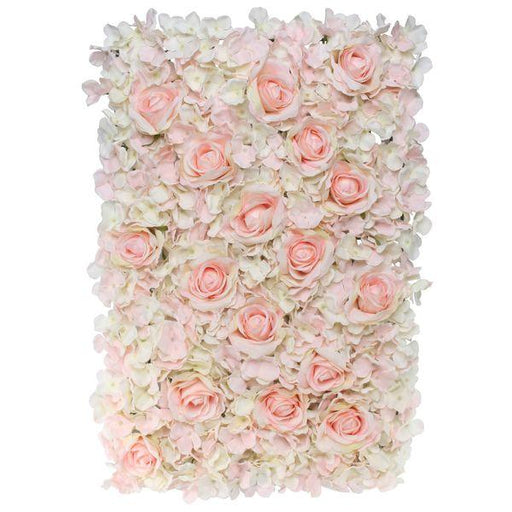 40x60cm Hydrangea Flower Wall with Roses Pink Floral Wall Panel - Lost Land Interiors