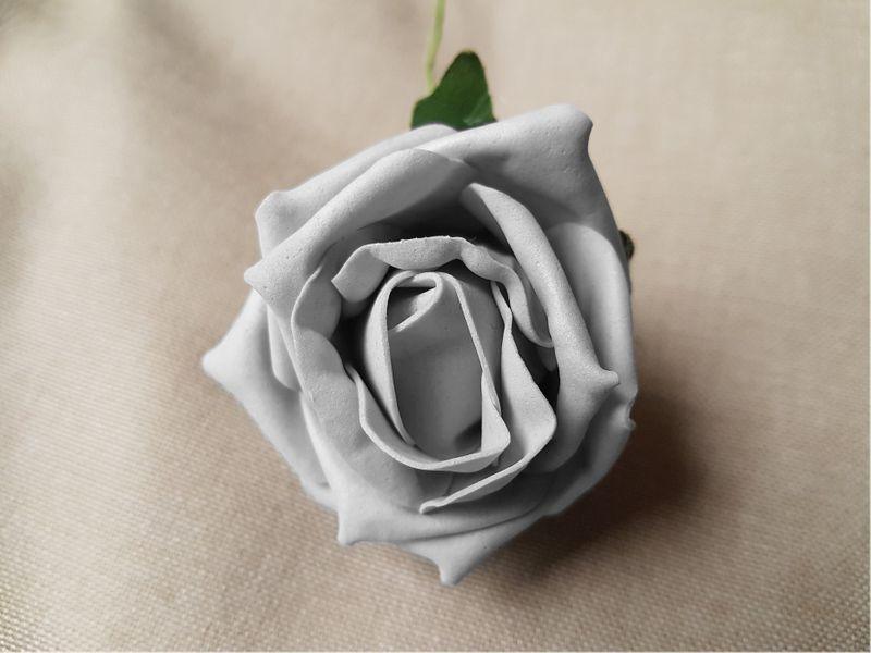 Bunch of 6 Grey Foam Tea Rose Artificial Flower Bouquet - Lost Land Interiors