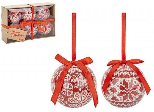 Scandi Style Knitted Look Baubles - Set of 6 - Lost Land Interiors