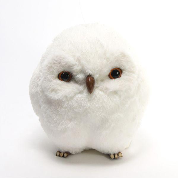 White Artificial Fur Hanging Owl (19cm x 17cm) - Lost Land Interiors