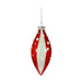 Candyland Teardrop Glass Bauble (16cm Red/White) - Lost Land Interiors