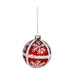 Red Glass Bauble with White Glitter Snowflakes (Dia8cm) - Lost Land Interiors